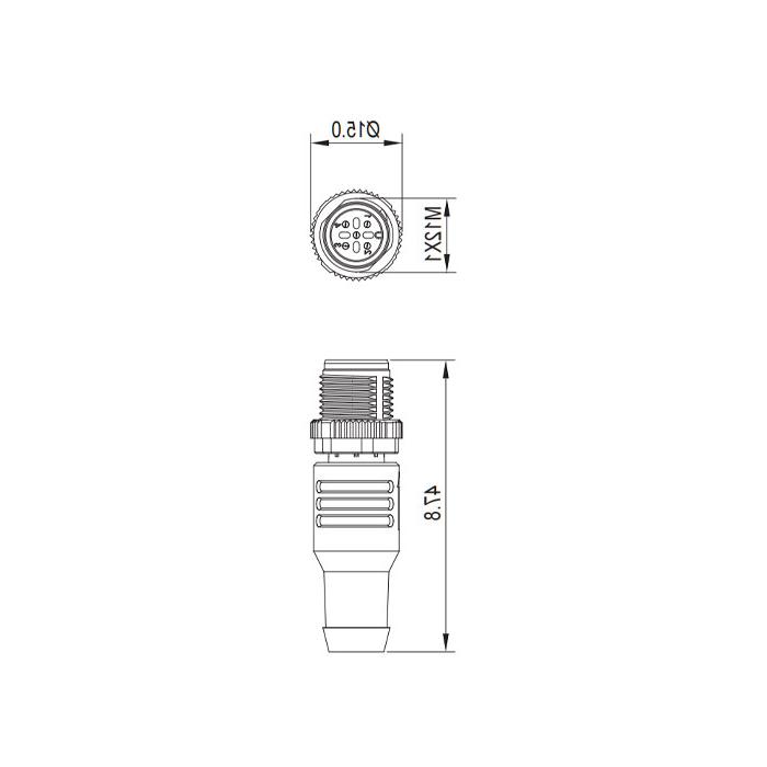 M12 5Pin, straight male, CC-Link terminal resistor, 0C4R31